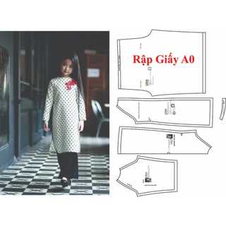 Rập giấy A0 bộ áo dài bé gái AD21 (BẢN VẼ)
