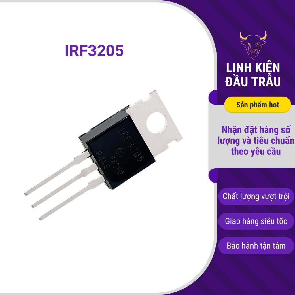 IRF3205 lưng đồng IR mosfet 55V 110A chất lượng cao Linh Kiện Đầu Trâu.