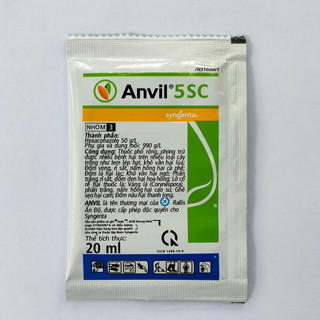 Chế phẩm Anvil 5SC chai gói 20ml chuyên trừ bệnh nấm phấn trắng, đốm đen, rỉ sắt trên cây trồng.