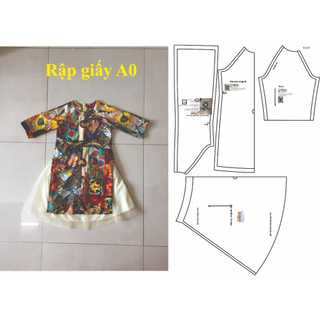 Rập giấy A0 (Bản vẽ) AD02 áo dài cách tân cho bé (BẢN VẼ)
