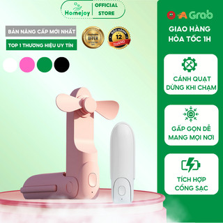 Quạt Cầm Tay Mini Gấp Gọn DELADEP, Quạt Mini Tích Điện, 3 Chế Độ Gió Làm Mát, Tích Hợp Cổng Sạc Điện Thoại, Nhỏ Gọn