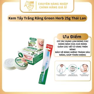 Kem Tẩy Trắng Răng Tặng Kèm Bàn Chải Green Herb Herbal Clove Toothpaste 25g Thái Lan - Hinohouse