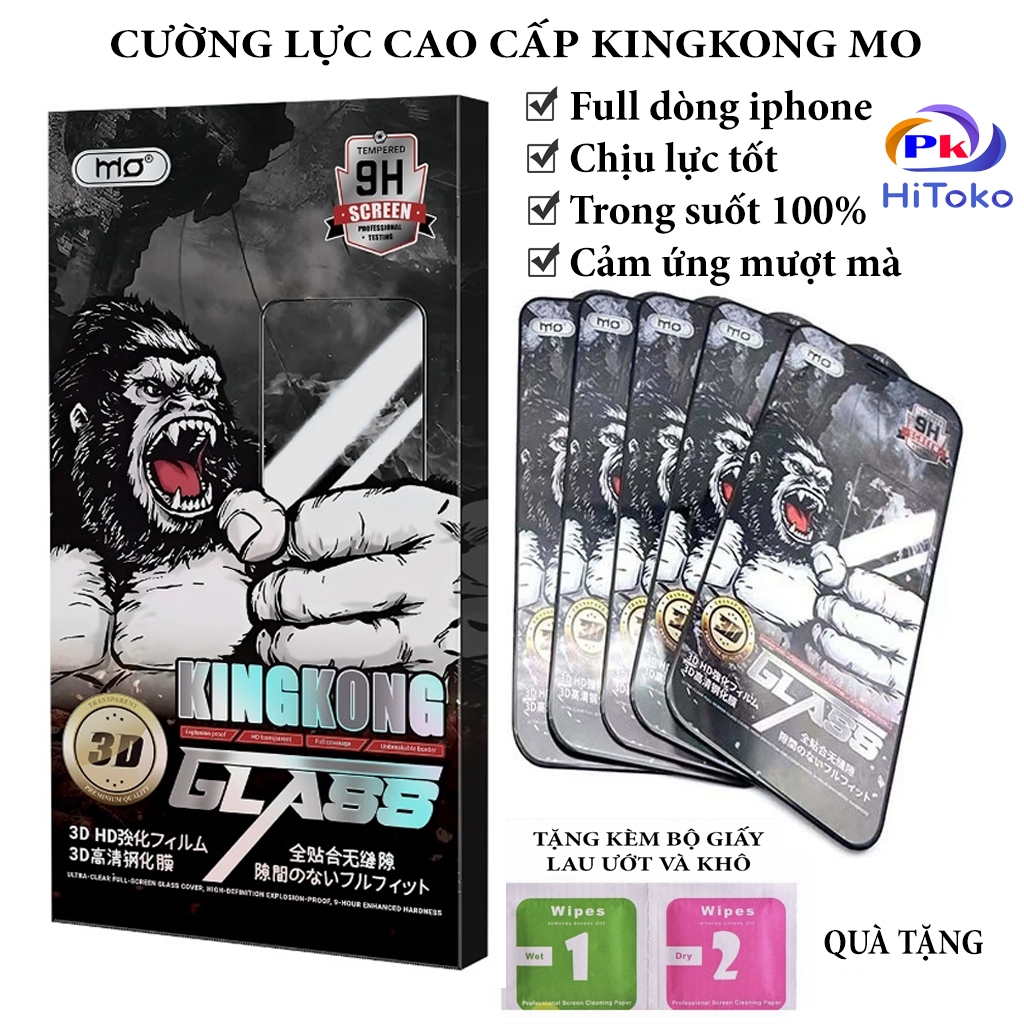 Kính Cường Lực iphone - Kính Cường Lực Kingkong MO, KK Đen Cho Các Dòng iphone x/xs/11/12/13/14/15/p