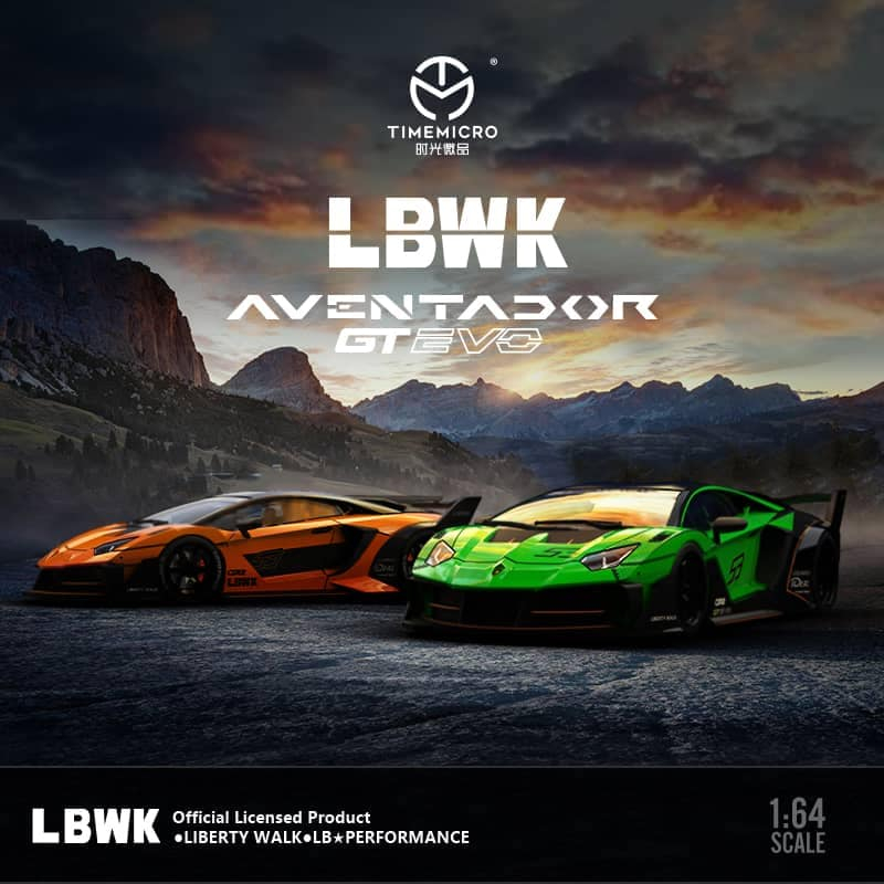 MÔ HÌNH 1:64 TIME MICRO - LBWK Lamborghini Aventador GT EVO Orange #53