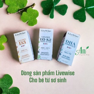 Vitamin d3, dha, d3k2 hữu cơ livewise baby