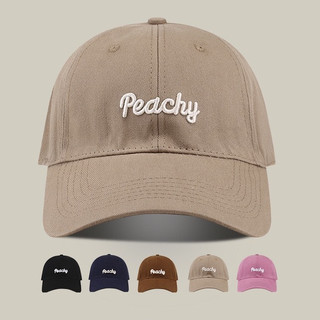 HMD0469 Mũ lưỡi trai nam nữ thêu chữ PEACHY form mềm mại, nón lưỡi trai nam nữ thời trang chất vải kaki