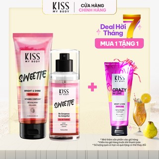Combo Dưỡng Ẩm Chống Nắng Và Xịt Thơm Hương Nước Hoa KISS MY BODY Hương SWEETIE