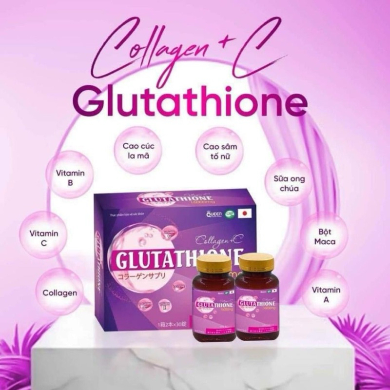 [Set 2 lọ] Viên Uống Trắng Da COLLAGEN GLUTATHIONE 16000mg - Giúp Trắng Da, Mờ Nám, Giảm Nhăn, Ngăn Ngừa Lão Hoá