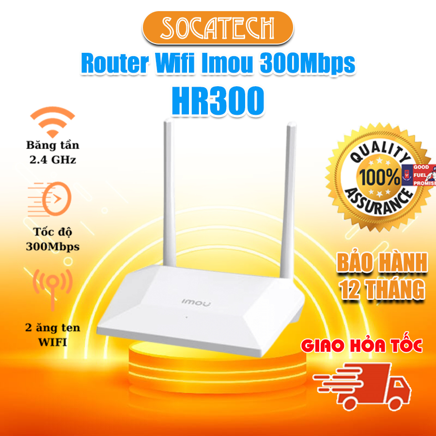 Router wifi Imou HR300 chuẩn N 300Mbps - Hỗ trợ 1 cổng WAN, 3 cổng LAN, TỐC ĐỘ CAO