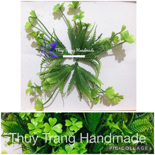 5 nhành cỏ 4 lá trang trí bình hoa voan, hoa giấy, nhà mô hình, tiểu cảnh