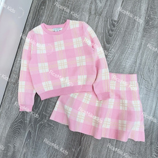 Váy đầm cho bé gái len ép Primark màu hồng xuất dư xịn