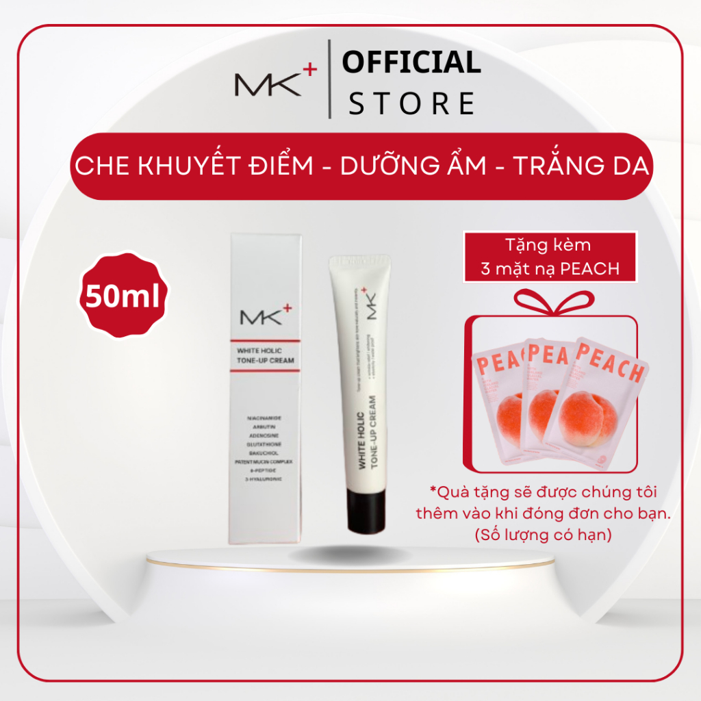 Kem nâng tông da Hàn Quốc MK+ kem lười trang điểm 3in1 Dưỡng ẩm, trắng da, che khuyết điểm