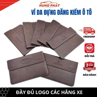 Ví da đựng đăng kiểm, giấy tờ ô tô cao cấp full logo các hãng, bóp đựng giấy tờ xe