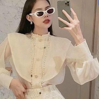 Sơ mi lụa dập đá phối cổ đen tay bo chun cá tính trẻ trung top nữ