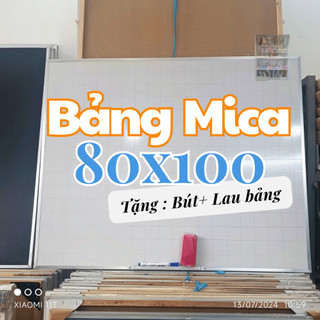 Bảng mica trắng viết bút lông 80 x 100cm - Tặng bút lông & lau bảng