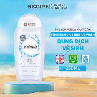 Dung dịch vệ sinh phụ nữ cao cấp cho da nhạy cảm Femfresh 0% Sensitive Intimate Wash 250ml