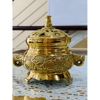 Xông trầm bằng đồng cao 11cm