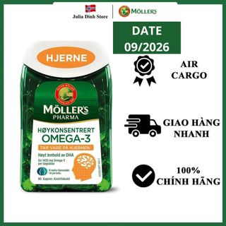 Dầu cá Omega 3 MOLLERS Pharma Hjerne hỗ trợ Não nội địa Na Uy - hộp 80 viên