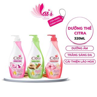 Sữa Dưỡng Thể Trắng Da Citra Thái Lan 320ml Dưỡng Ẩm, Làm Sáng Da Chuyên Sâu - Lai's Store