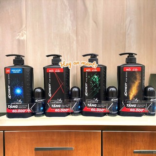 Dầu gội hương nước hoa xmen for boss 650g tặng kèm lăn xmen màu xanh leg 40ml