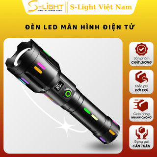 Đèn pin S-light siêu sáng ban đêm màn điện tử F-351 siêu sáng