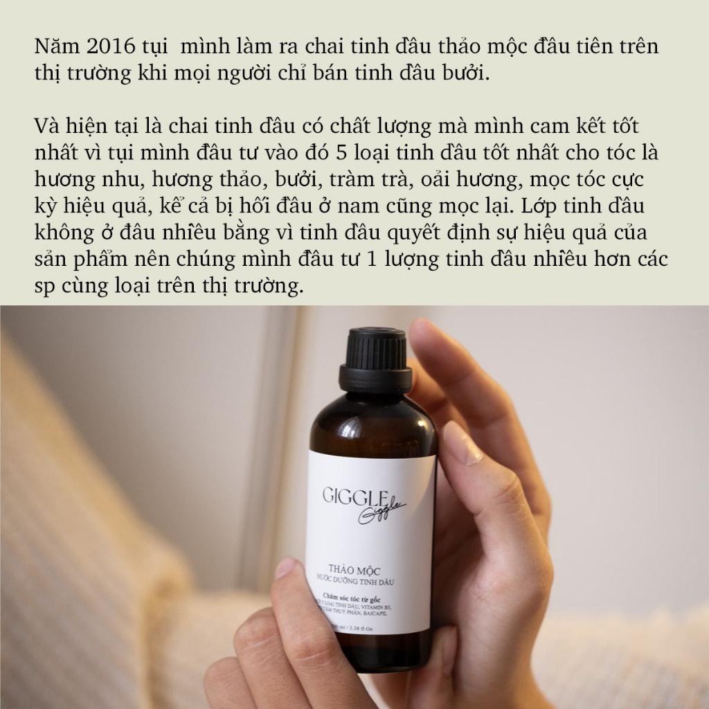 Nước Dưỡng Tinh dầu thảo mộc Giggle từ năm loại thảo dược giúp mọc tóc, nuôi dưỡng chân tóc 100ml | BigBuy360 - bigbuy360.vn