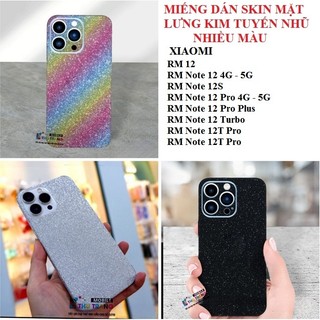 Miếng dán mặt lưng kim tuyến nhũ nhiều màu Xiaomi Redmi 12 Redmi Note 12 Note 12S Note 12 Pro Note 12 Turbo Note 12T Pro