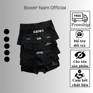 Quần lót nam cao cấp, Combo boxer nam đen nhiều loại, chất vải thoáng mát - co dãn 4 chiều