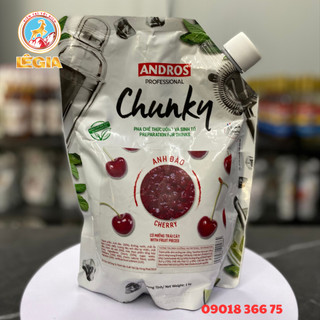 Mứt chunky anh đào cao cấp, có miếng trái cây - date mới, túi 1kg tiết kiệm, dễ bảo quản