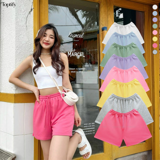 Quần short nữ TOPTIFY cạp chun dây rút lưng cao chất cotton phong cách năng động - Kelly Short QT22-TTF059