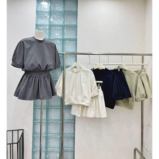 Set áo croptop cổ tròn chân váy xoè Nana21 Nanastore21 Nữ Woman