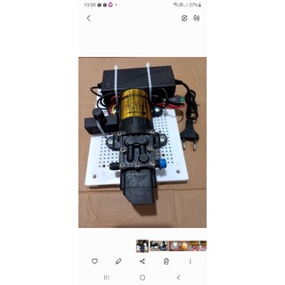 Máy bơm tăng áp mini 12v + bộ nguồn 12v-5a kèm chiết áp + đế