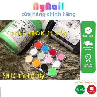Sét 12 hũ bột Bột Làm hoa Bột Móng nail “random màu “