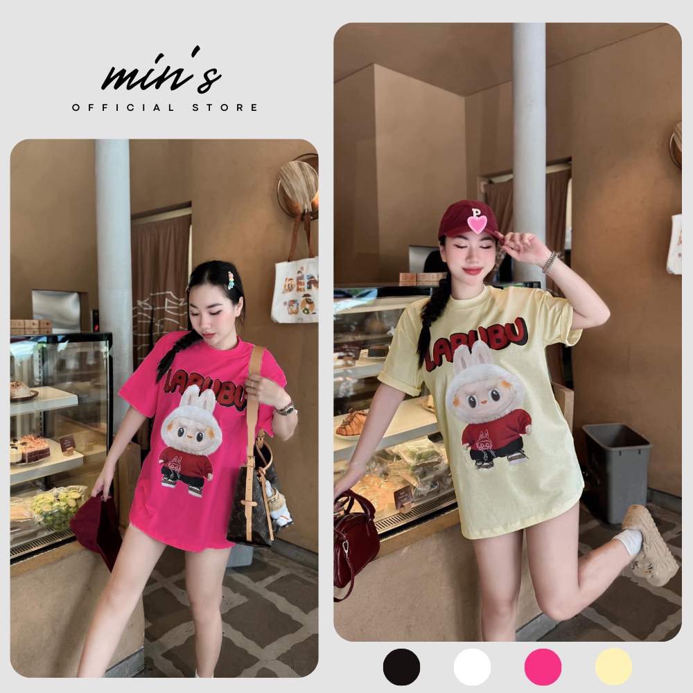 Áo Thun LaBuBu Nam Nữ Vải Cotton 2 Chiều, Áo Phông Labubu Unisex  Form Rộng Tay Lỡ Cao Cấp