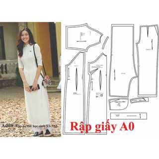 Rập giấy may áo dài học sinh AD08 -