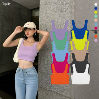 Áo ba lỗ croptop nữ TOPTIFY dây bản to form basic chất thun bo gân co giãn Blow Your Mind Top AC220 - TTF022
