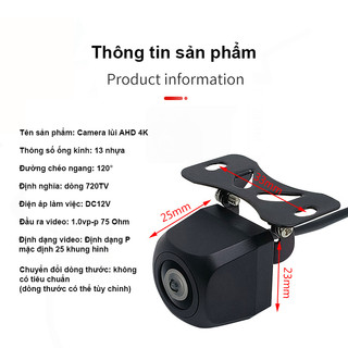 Camera lùi AHD cho màn hình Android góc rộng siêu nét(BH 6 tháng)