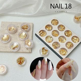 Set giấy nhún vàng bạc, giấy vàng trang trí móng trang trí móng