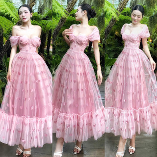 Đầm maxi lưới trái tim 2 màu - maxingoclan