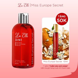Sữa Tắm Dưỡng Thể La Elle Chăm Da Mềm Mịn Tức Thì Công Nghệ EU_Nano Hương Hoa Nhài Châu Âu 420g