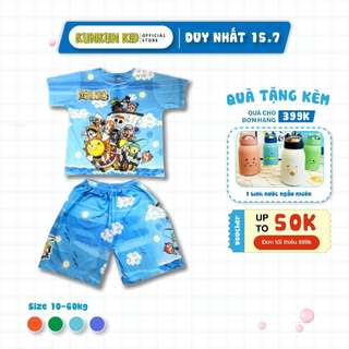 Quần áo trẻ em thun lạnh in 3D hình luffy, One piece Kunkun Kid TP436-667-1105-1124 - đồ bộ bé trai size đại từ 10 -60kg