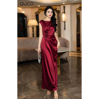 Váy lụa phối nơ cao cấp thanh lịch, sang trọng.