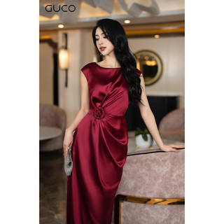 Váy lụa phối nơ cao cấp thanh lịch, sang trọng.
