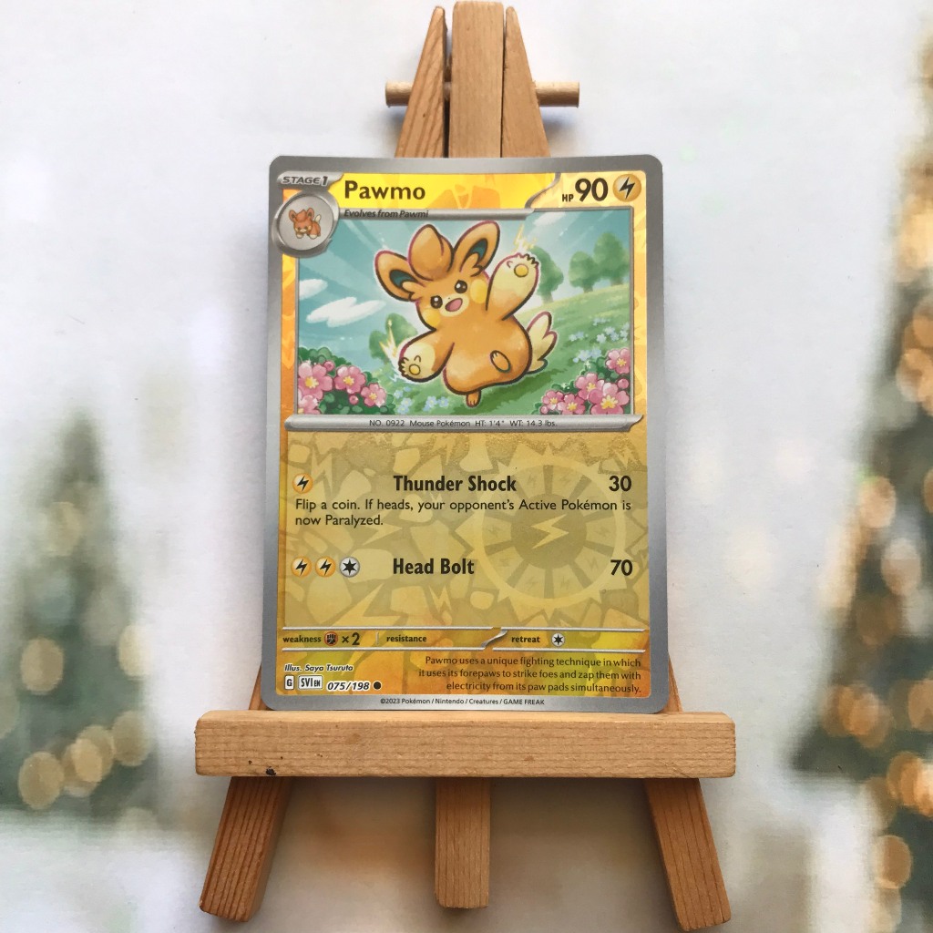 Thẻ hình Pokemon Pawmo 075/198 - Lá bài lẻ Scarlet & Violet Base Set Common Reverse Holo tiếng Anh