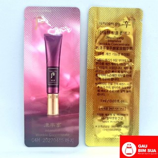Gói 1ML Tinh chất serum Whoo đỏ Intensive Wrinkle Concentrate giảm nhăn vùng Mắt rãnh cười