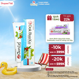  Kem đánh răng Thái Lan thảo dược thơm mát trắng sáng răng hương bạc hà Dok bua ku COOL & FRESH - 100g/Tuýp