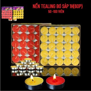 Nến viên,Nến Tealing 1h [50-100 viên]không khói,thơm, màu [vàng,đỏ]