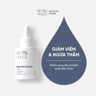 Tinh Chất Niacinamide 5% + Zinc 1% Hỗ Trợ Mụn Bioverse B351 Acne Clear Up Serum 30ml