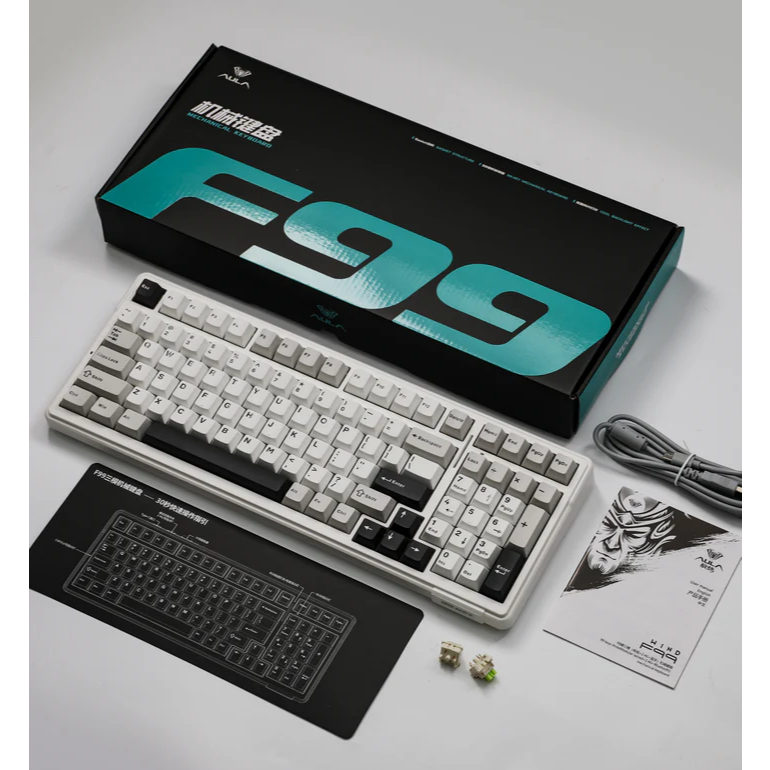Bàn Phím Cơ Không Dây 3 Mode Kết Nối AULA F99 có Hotswap Gasket Mount Keycap PBT LED RGB Pin 8000mAh | BigBuy360 - bigbuy360.vn