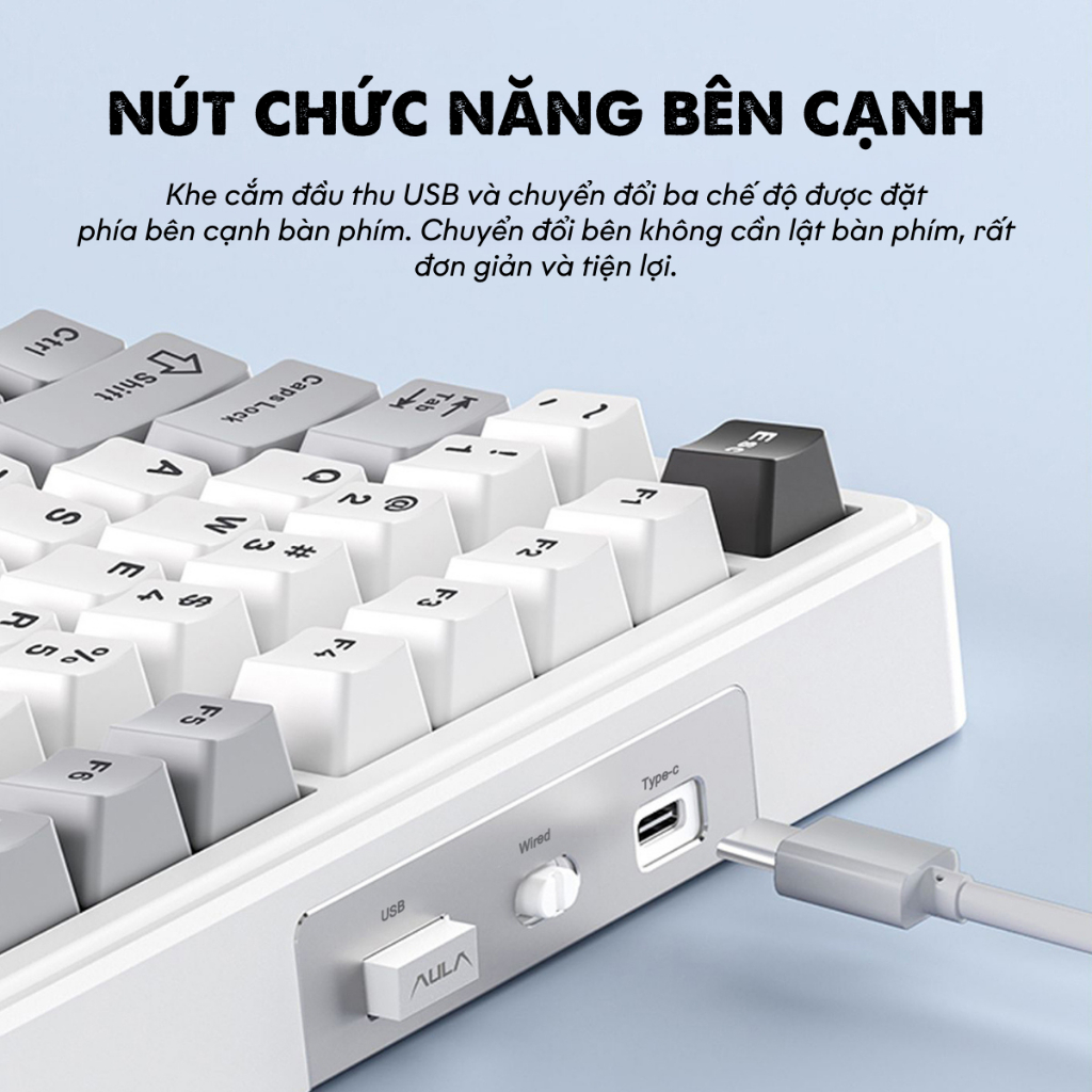 Bàn Phím Cơ Không Dây 3 Mode Kết Nối AULA F99 có Hotswap Gasket Mount Keycap PBT LED RGB Pin 8000mAh | BigBuy360 - bigbuy360.vn